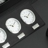 Black Leather Office Time Zone Clock