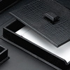 Crocodile Leather Letter Tray with Lid