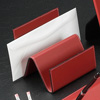 Red Leather Letter Storage Rack